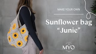 How to crochet the Sunflower bag &quot;Junie&quot; | Virka solrosväskan &quot;Junie&quot;