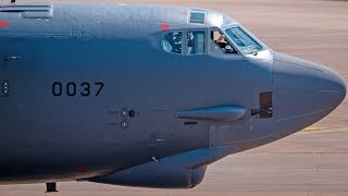 B-52 Stratofortress Bombers Take Off and Landing U.S. Air Force