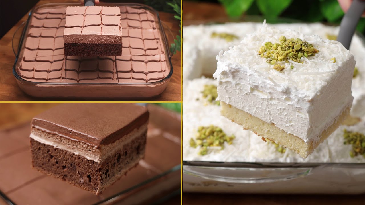 ثلاث كيكات نالت اعجاب 👍🏻 الملايين مكوناتها اقتصادية كيكة 7 ملاعق و 5 ملاعق  جوز الهند