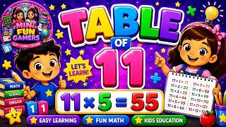 Multiplication Table of 11 for Kids Learn Times Tables Easy