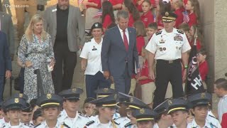 Gov. Brian Kemp addresses students at GMC prep as their 9/11 keynote speaker