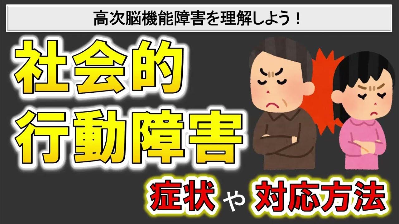 【高次脳機能障害】社会的行動障害とは?対人トラブルなどの症状や対応方法とは? YouTube