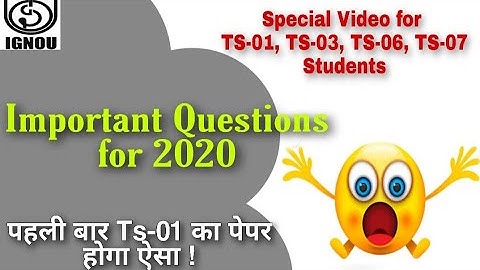 || IGNOU || TS-01, TS-03, TS-06, TS-07 || Sample Question Paper||