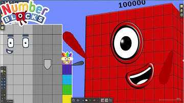 Giant Numberblocks Funny Coloring - The floor is Lava!! (Survival challenge) by Algodoo