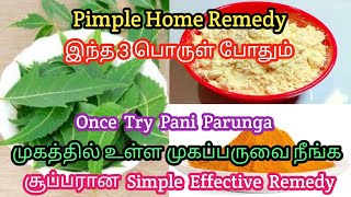 Pimple Home Remedy |in Tamil | How to  Remove Pimple or Acne | Just 3 Ingredients | Effective Remedy