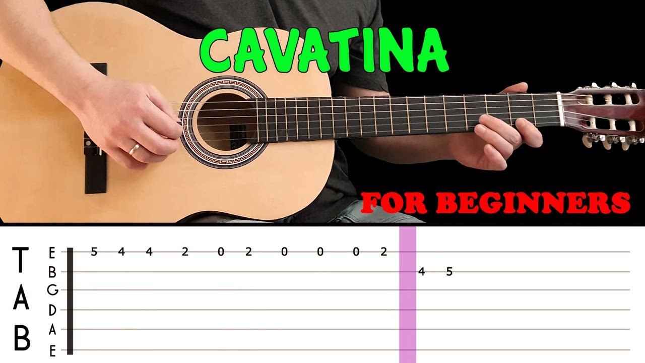 CAVATINA Easy guitar melody lesson for beginners (with tabs) The
