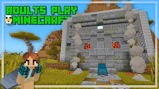 SUPER SECRET PROJECT ENTRANCE  - Adults Play Minecraft Episode 28 (Bedrock SMP)