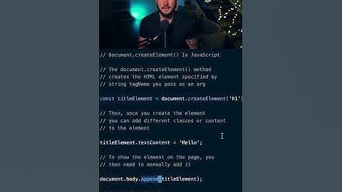 document.createElement In JavaScript Explained In
