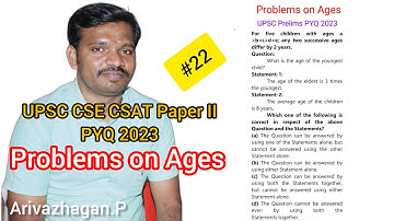 For five children with ages a less than b lt c lt d lt e; any two successive ages...|UPSC PYQ 2023