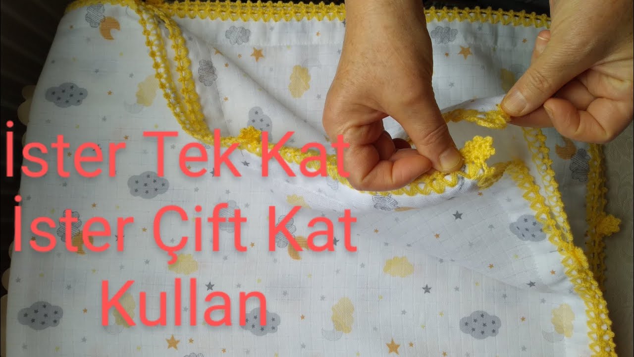 Müslin Kumaştan Battaniye Dikimi - Battaniye Köşesi Katlama - Kenar Oyası Yapımı - Hepsi Tek Videoda