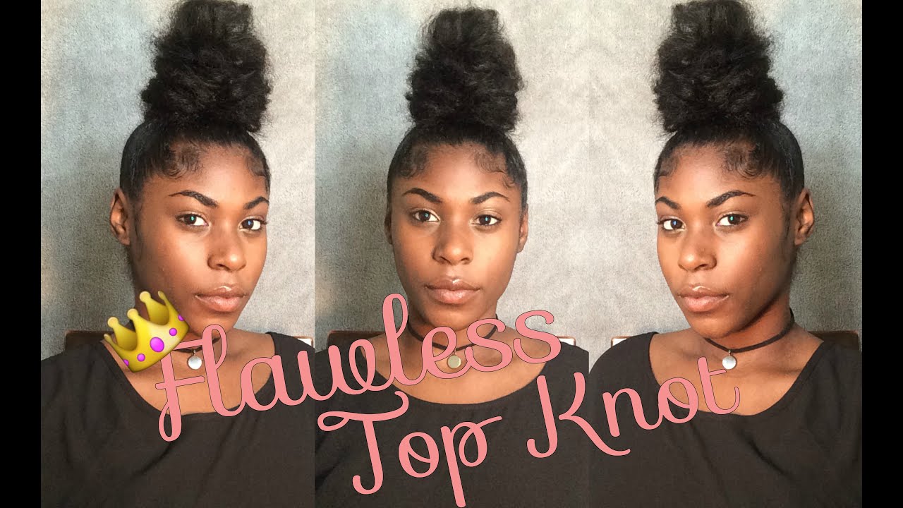 How To Messy Top Knot Ninja Bun On Short Natural Hair Youtube