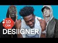 Узнать за 10 секунд | DESIIGNER угадывает треки Kanye West, Drake, Eminem и еще 32 хита