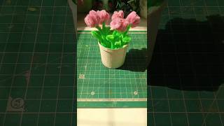DIY Tulip Flower Pot 🌷 | Easy Pipe Cleaner Craft for Home Decor #DIYCraft #TulipCraft#handmade #art