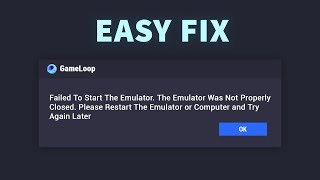 Fix GameLoop Launcher Error: Failed to start the emulator | PUBG Mobile