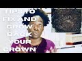 TIPS TO GROW BACK YOUR CROWN | HOW I RE- GREW MY THINNING CROWN SECTION, #type4hair, #crown