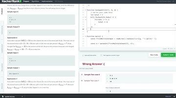 Hackerrank Algorithms Solution - Bill Division Javascript