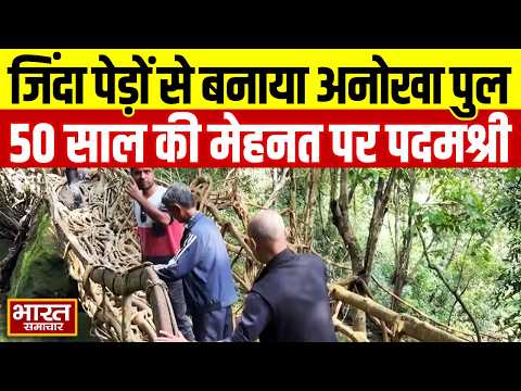 The Root-Bridge Man- 50 साल में "जिंदा पेड़" का पुल बनाकर पाया "पदमश्री"