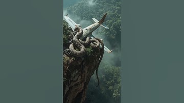 Giant snake wrapped around plane wreckage in forest #wildlife #animals #snake #jungleadventure