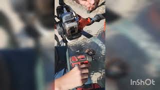 How to take off and clean spark arrestor on ECHO SRM225