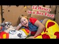 Assistant spends 24 Hours in the Box Fort for 5 Surprises Mini Toys