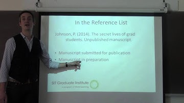 Citing Unpublished Works in APA Format