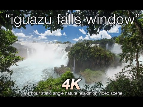 "Iguazu Falls Window" Static 4K Nature Relaxation™ Scene