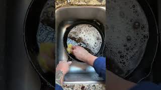 How to Clean a Cast Iron Skillet #howto #cleaning #cooking