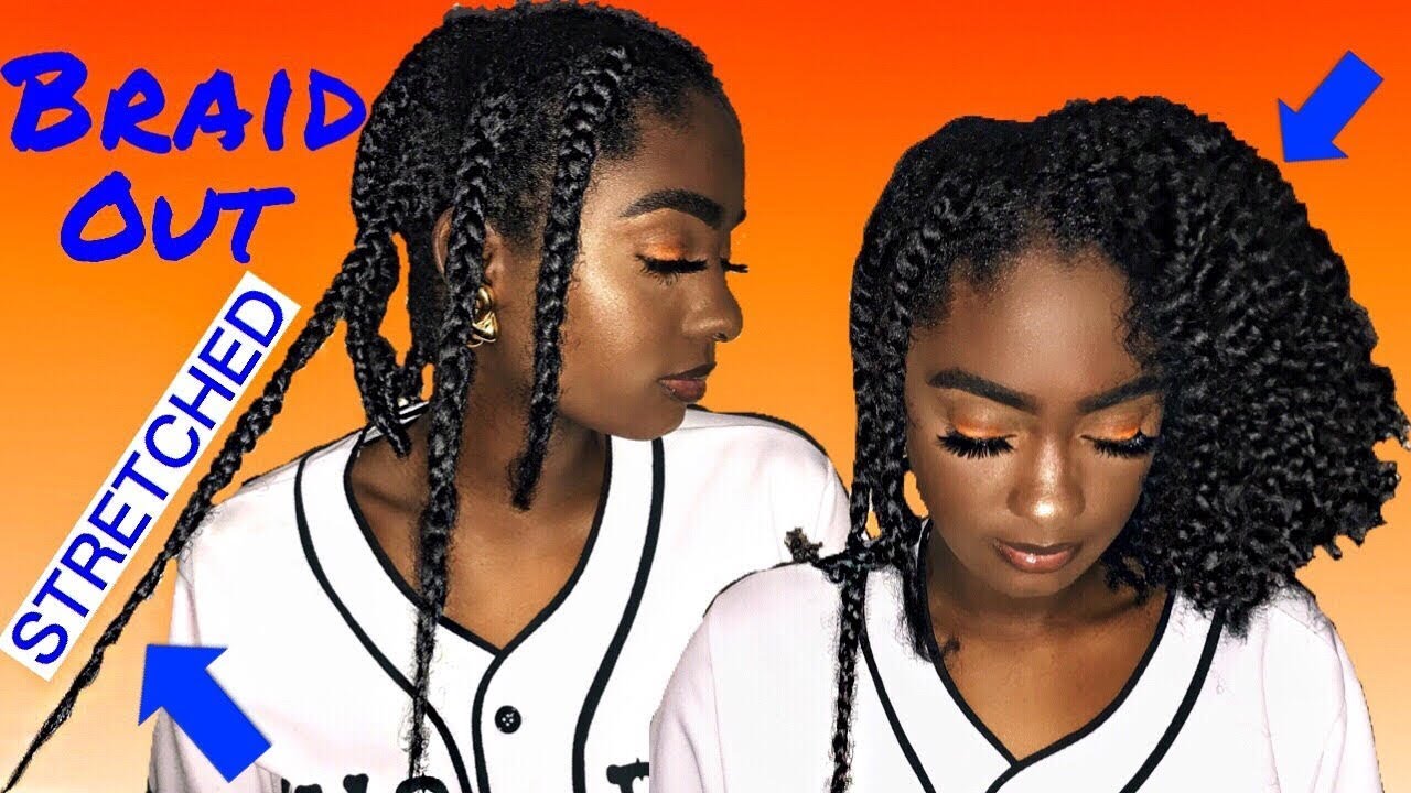 STRETCHED Braid Out: 4a/4b Hair | alexuscrown - YouTube