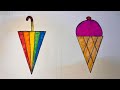 Easy drawings with using number 7 | umbrella and ice cream | easy drawing for kids #viral #drawing