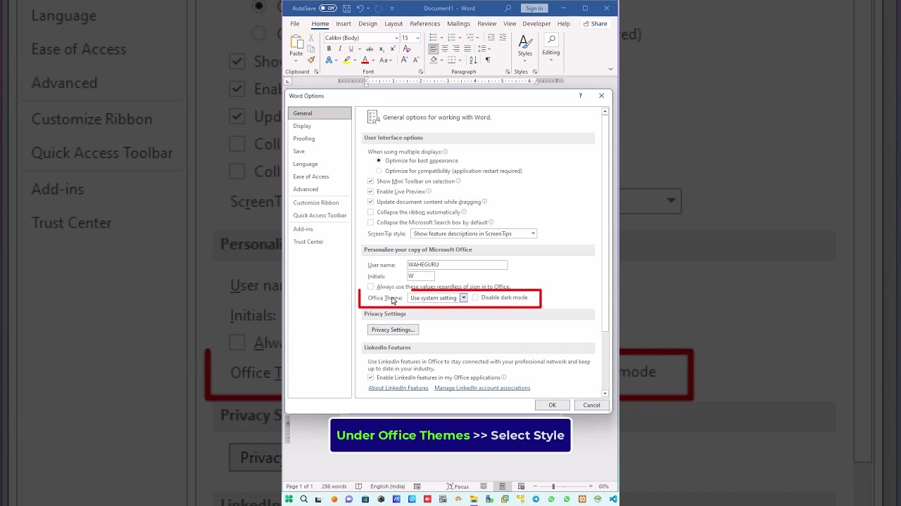 👌Enable Dark Mode in MS Word | 