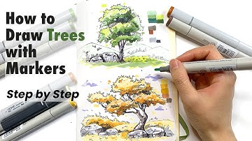 How to Draw Trees with Pen and Markers | Tutorial 3