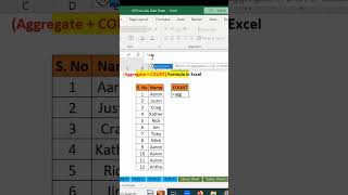 Count function in Excel | How to use aggregate formula in Excel | Count+Aggregate #excel