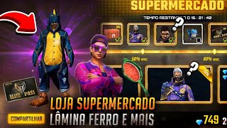 ALOK NA LOJA SUPERMERCADO? NOVO DINO JEANS NA SEXTA, NOVA SKIN AMANHÃ,NOVA PANELA E MAIS - FREE FIRE