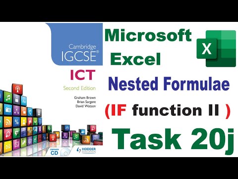 Task 20j IGCSE ICT Hodder Education | Microsoft Excel | Nested formulas using IF function