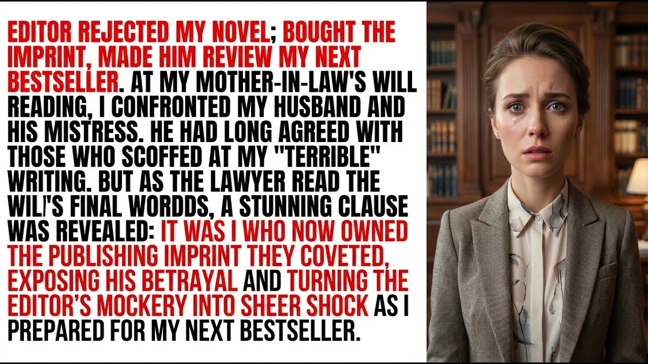 Editor rejected my novel; bought the imprint, made him review my next bestseller.