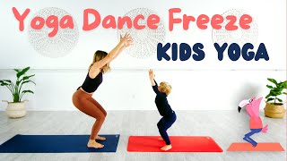 Yoga, Dance, Freeze game | Wonder Kids Yoga (Ages 3-11)