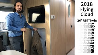 2018 Airstream Flying Cloud 26RBT Rear Twin Bedroom Walkthrough