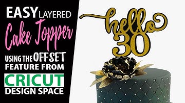 EASY Layered CAKE TOPPER Using the New OFFSET Feature From Cricut Design Space | Beginners Friendly.