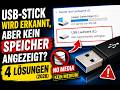 USB-Stick wird erkannt, aber kein Speicher angezeigt? 4 Lösungen (2026)
