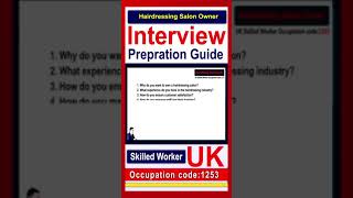 UK Skilled Worker Visa: Hairdressing salon owner Interview Guide