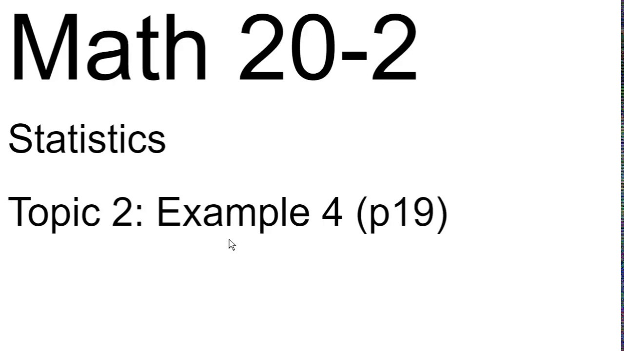 Statistics, Topic 2, Ex 4 - YouTube