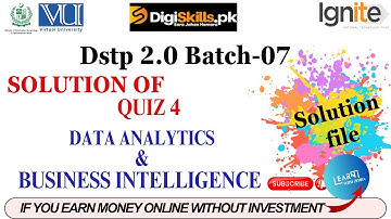 data analytics and business intelligence quiz 4 batch 7 solution | digiskills data analytics quiz 4