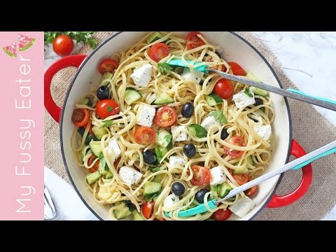 greek-salad-linguine-|-easy-dinner-recipe