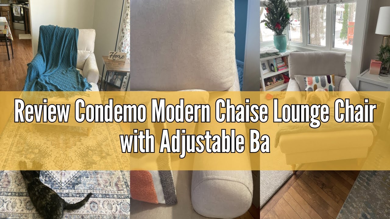 Review Condemo Modern Chaise Lounge Chair with Adjustable Backrest ...
