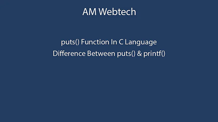 puts function in c language | puts in c | difference between printf and puts LEC #26 | am webtech