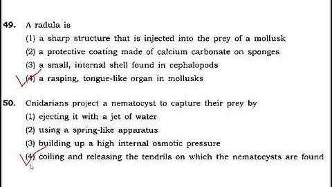 BHU M.Sc. Zoology (2012) entrance MCQ