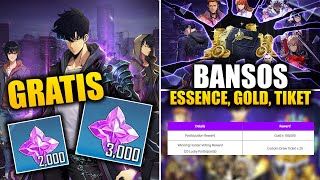 GRATIS 3000 Essence, 20 Ticket Gacha & Gold! Login Sekarang! | Solo Leveling: ARISE