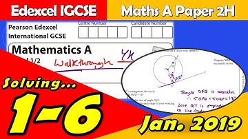 Edexcel IGCSE Maths A | January 2019 Paper 2H | Questions 1-6 Walkthrough (4MA1)