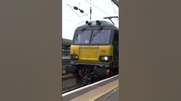 Caledonian Sleeper Class 92 And Mark 5A Coaches Pass Through Carlisle