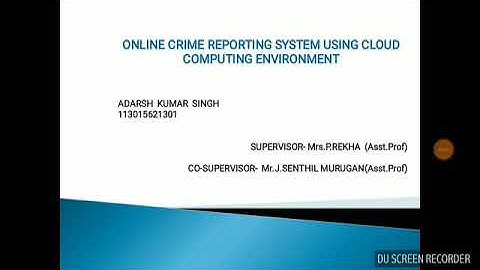 Online crime reporting system